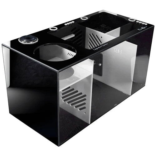 Bashsea 30x15x16 Tuxedo Signature Series Sump - BLACK & WHITE