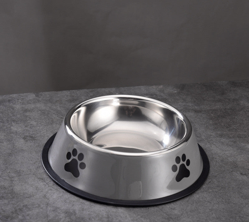 Printed Non-slip Bowl Cat Stainless Steel Food Basin Rice Bowl