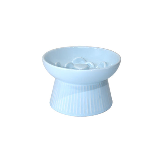 Ceramic Pet Cat Bowl Dog Bowl Anti-choke And Slow Food Anti-tumble High Foot Neck Protection Rice Bowl