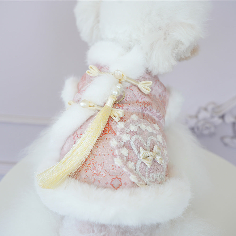 Chinese-style Tasseled Pet Clothing For Fall And Winter