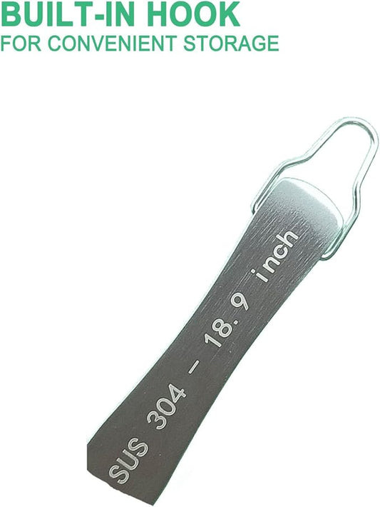 2pcs 18.9 inch Aquarium Tweezers with Hanger, 2025 New Extra Long Feeding Tongs, Stainless Steel Large Aquascape Tools for Fish Tank, Terrarium,Aquascaping, Reptile Snake (Curved & Straight)