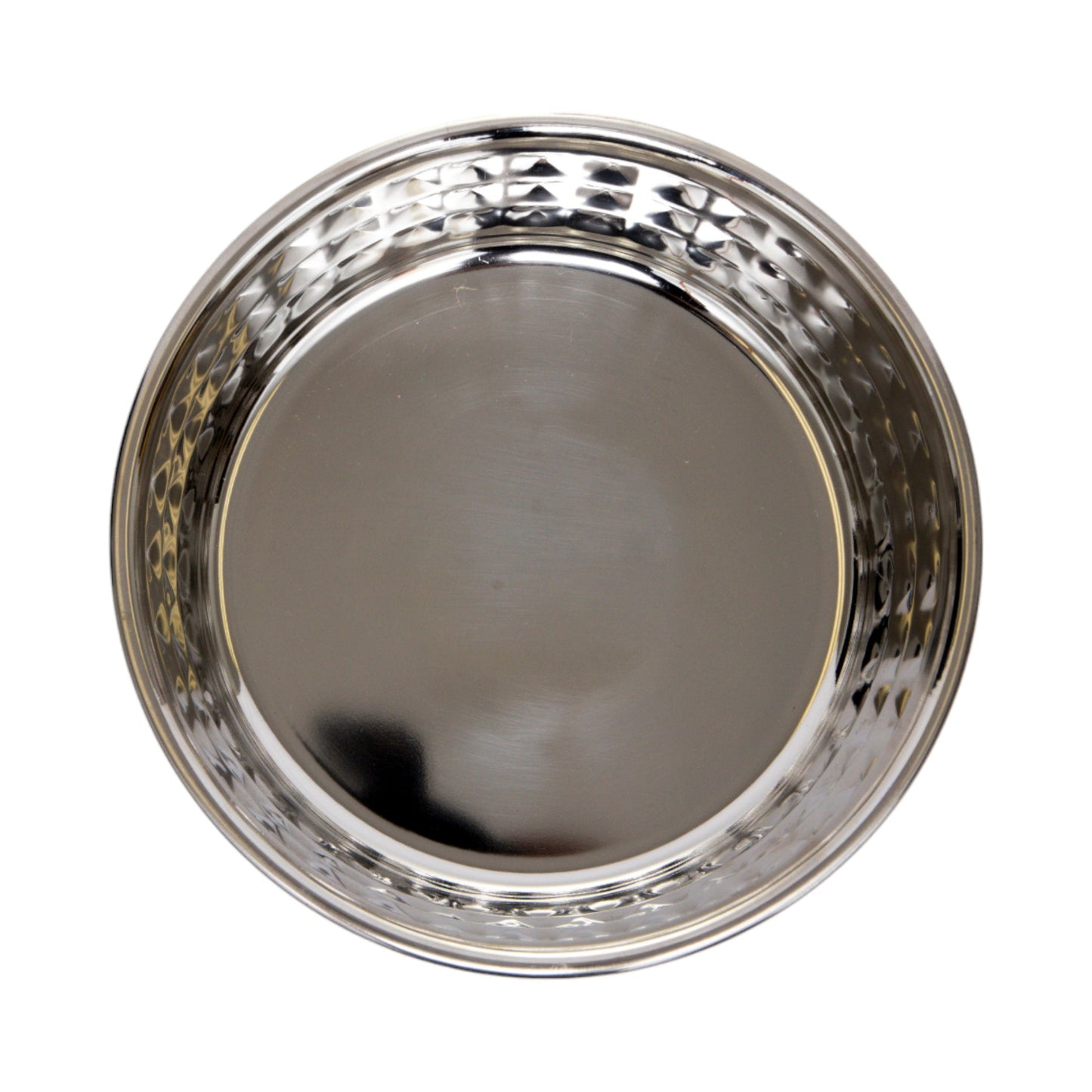 Country Living Set of 2 Hammered Stainless Steel Dog Bowls – Ideal for Extra Large Breeds – Rose Quartz/64oz