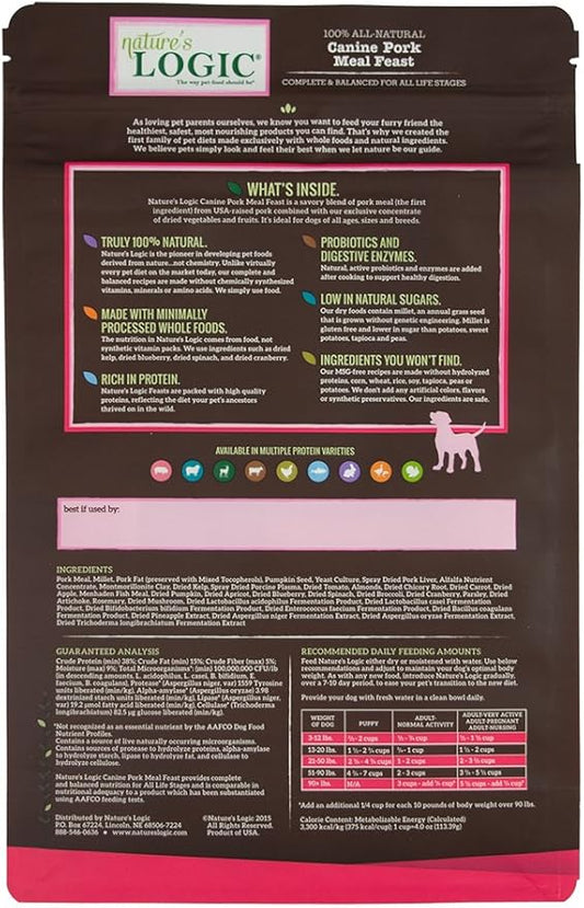 Nature's Logic Canine Pork Meal Feast, 4.4lbs