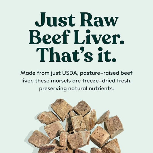 Little Hunter Freeze Dried Dog Treats - Beef Liver - Raw Single Ingredient Beef Liver Dog Treats for Snacks, Training, Dog Food Toppers - All Natural, Healthy Dog & Puppy Treats, 2 oz