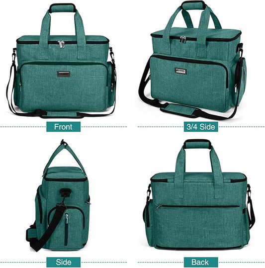 BAGLHER Dog Travel Bag, Airline Approved Pet Tote Organizer with Multi-Function Pockets, 2 X Food Storage Containers and 2 X Collapsible Dog Bowls, Perfect Weekend Pet Travel Set for Dog, Cat Green