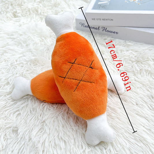 Plush Chicken Leg Dog Chew Toy - Soft Durable Pet Chewing Toy For Small Medium Dogs Puppy Teething Play Supplies