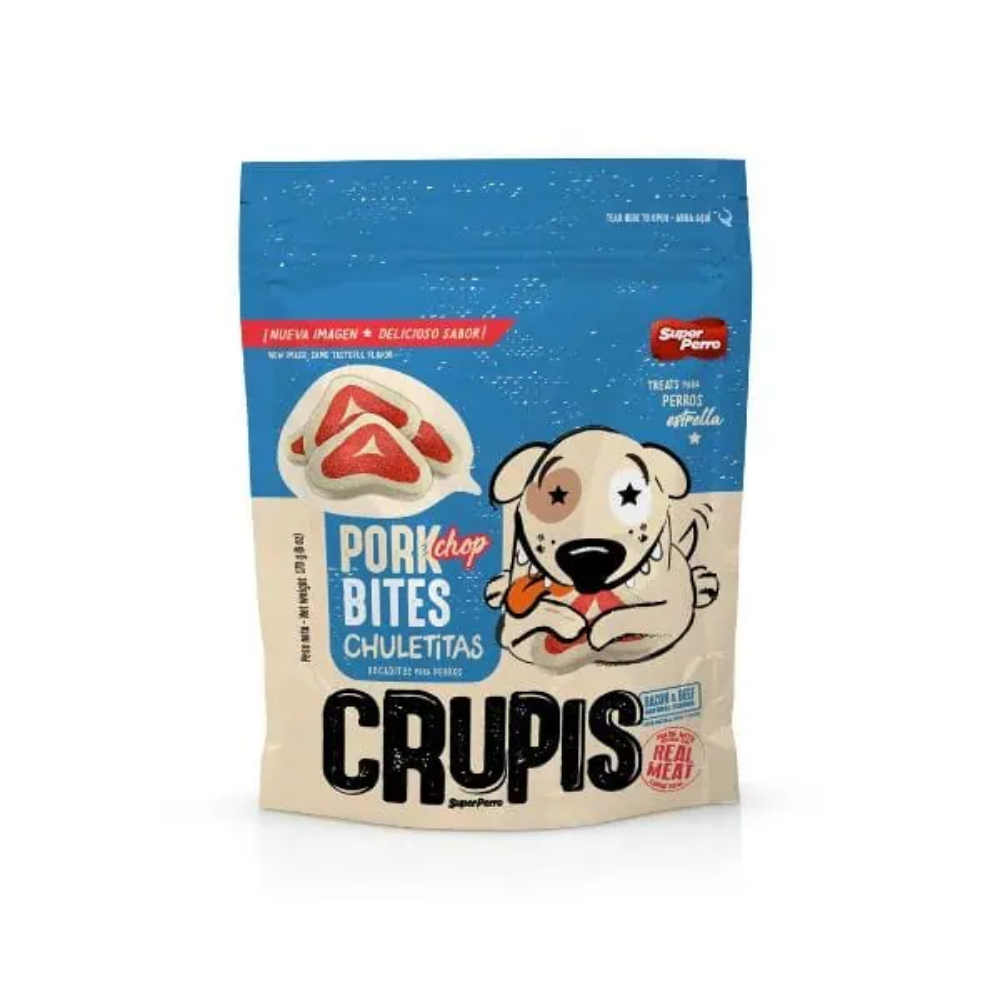 Super Perro Crupis Pork Chop Bites Dog Treats (6 oz)