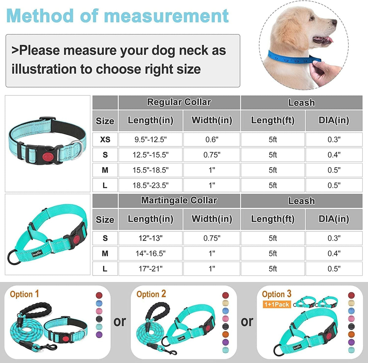 2 Packs Dog Training Collars for Small Medium Large Dogs