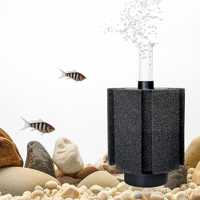 100-120 Gal Large Aquarium Sponge Filter with Air Stone and Ceramic Media,2 Pack Quiet Fish Tank Filters fit Breeding Fry Betta Shrimp Fish Tank
