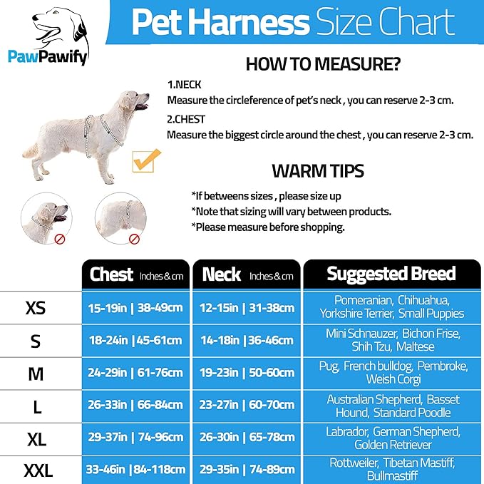 PawPawify Custom No Pull Dog Harness with Name and Phone Number, Heavy Duty Personalized Pet Vest to Prevent Tugging, Pulling, or Choking, Training and Walking (New Blue, S (10-19LBS))