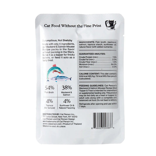 Cat Person Cat Mousse Mackerel & Salmon 3oz Pouch