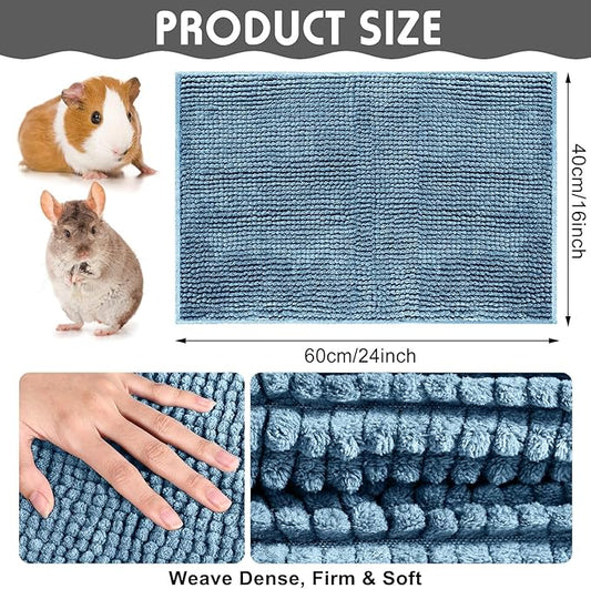 Amylove 4 Pcs Guinea Pig Cage Liner Guinea Pig Bedding Washable Fleece Pee Pads Reusable Small Animals Training Mat Small Animal Sleeping Bed for Bunny Hamster(Mixed Colors,16 x 24 Inch)