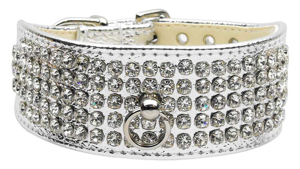 Dog, Puppy & Pet Collar, "Five Row Clear Crystal"