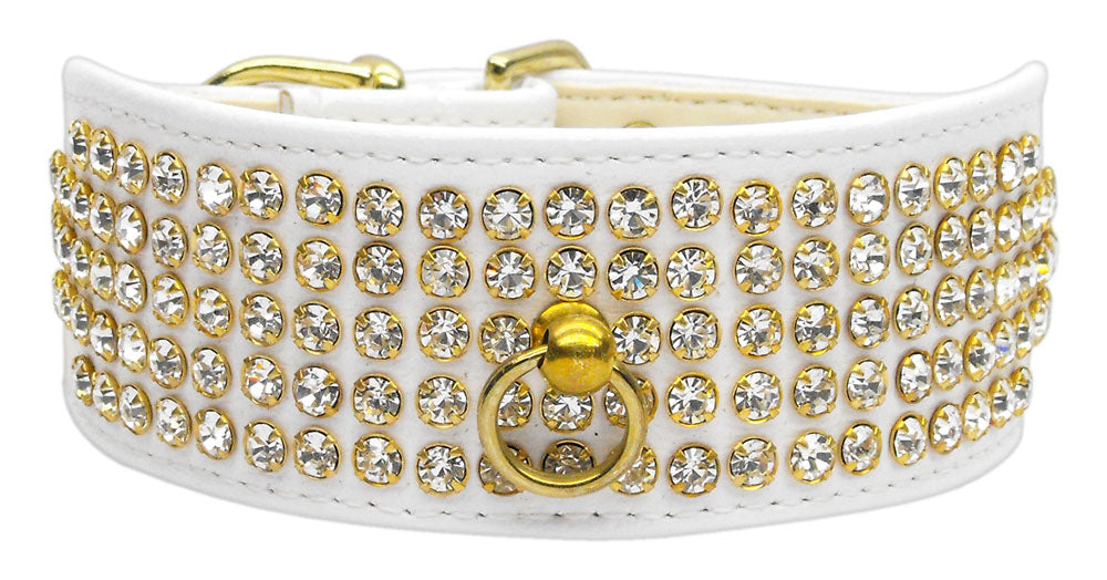 Dog, Puppy & Pet Collar, "Five Row Clear Crystal"