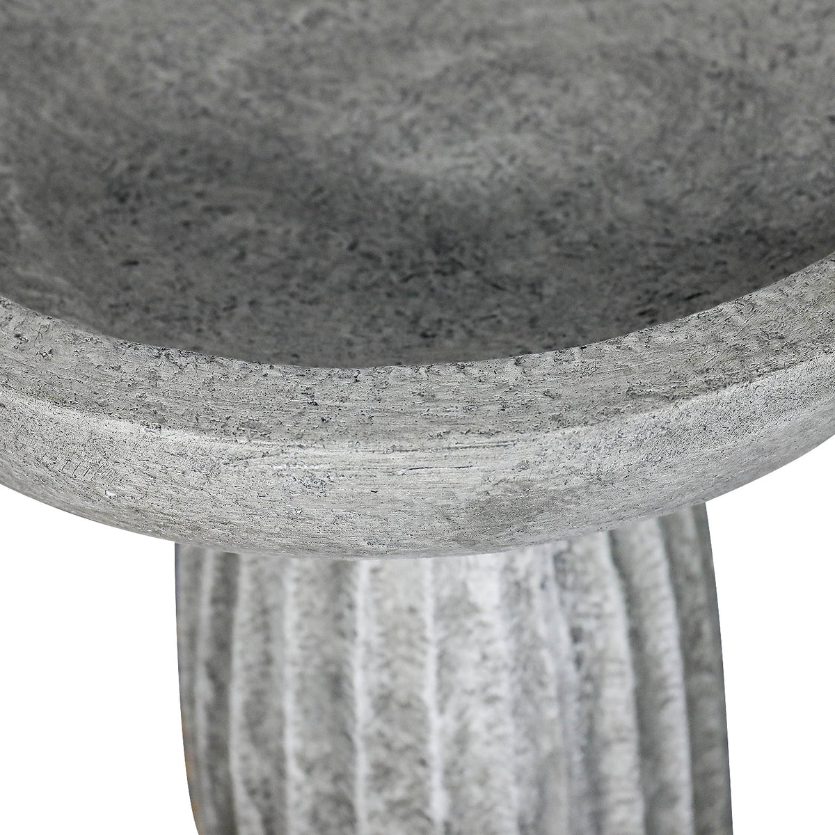 Concrete Bird Bath for Garden Fluted Flare 24 Inch