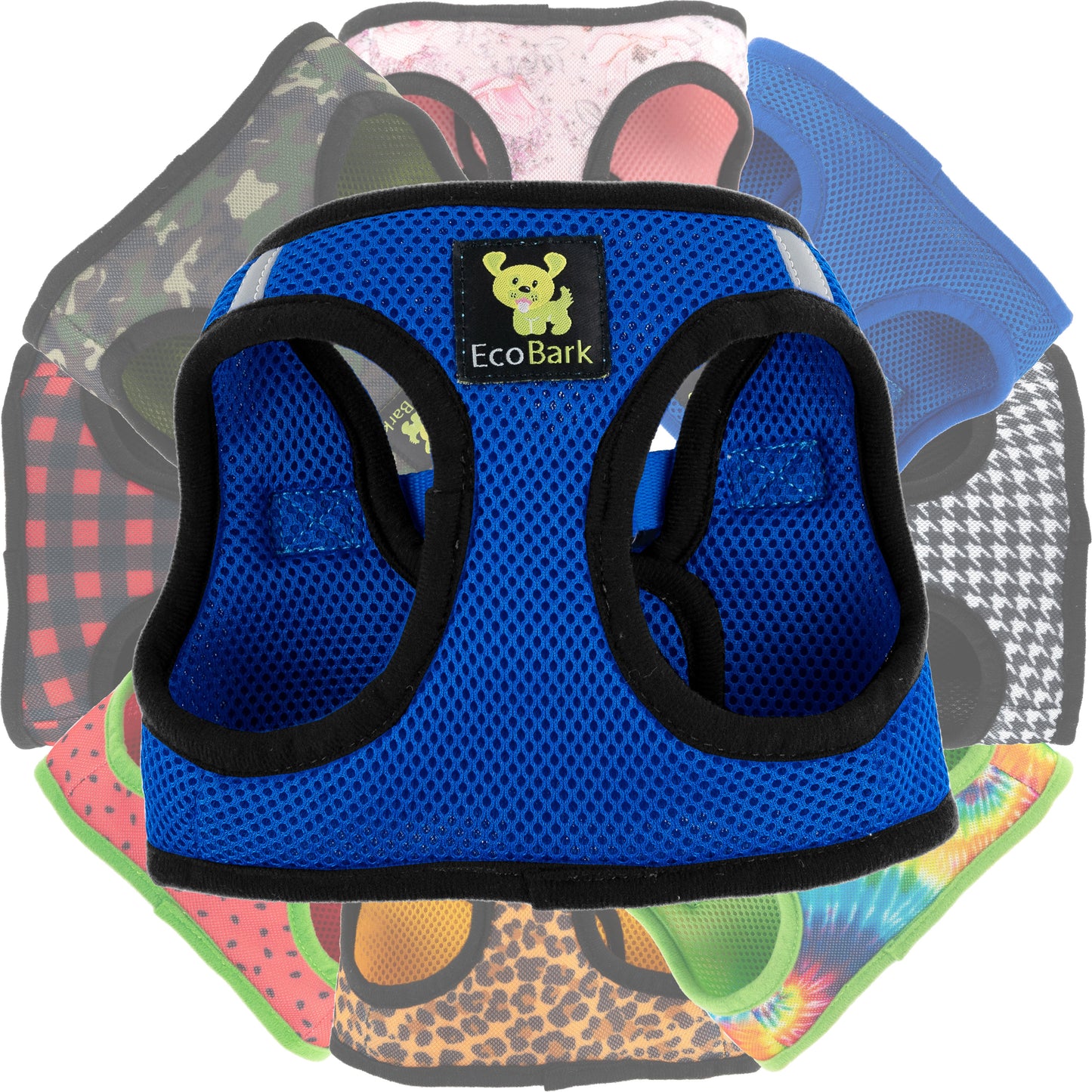 EcoBark Step In Dog Harness - XXXS to Small Breeds- Reflective Soft Mesh Harness for Teacup, Small Dogs and Puppies / Royal Blue
