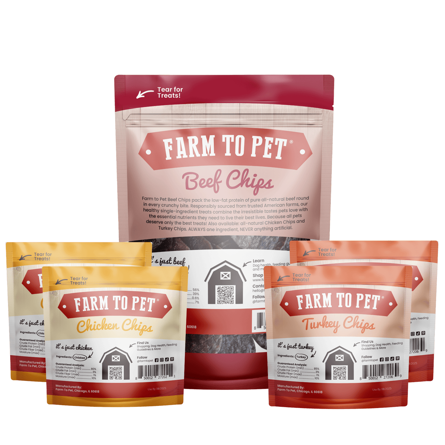 Puppy Packs 'n Snacks Dog Treat Starter Pack | Single-Ingredient Training Treats