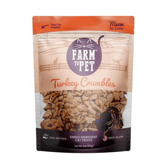 Turkey Crumbles for Cats | 100% Protein Cat Treats