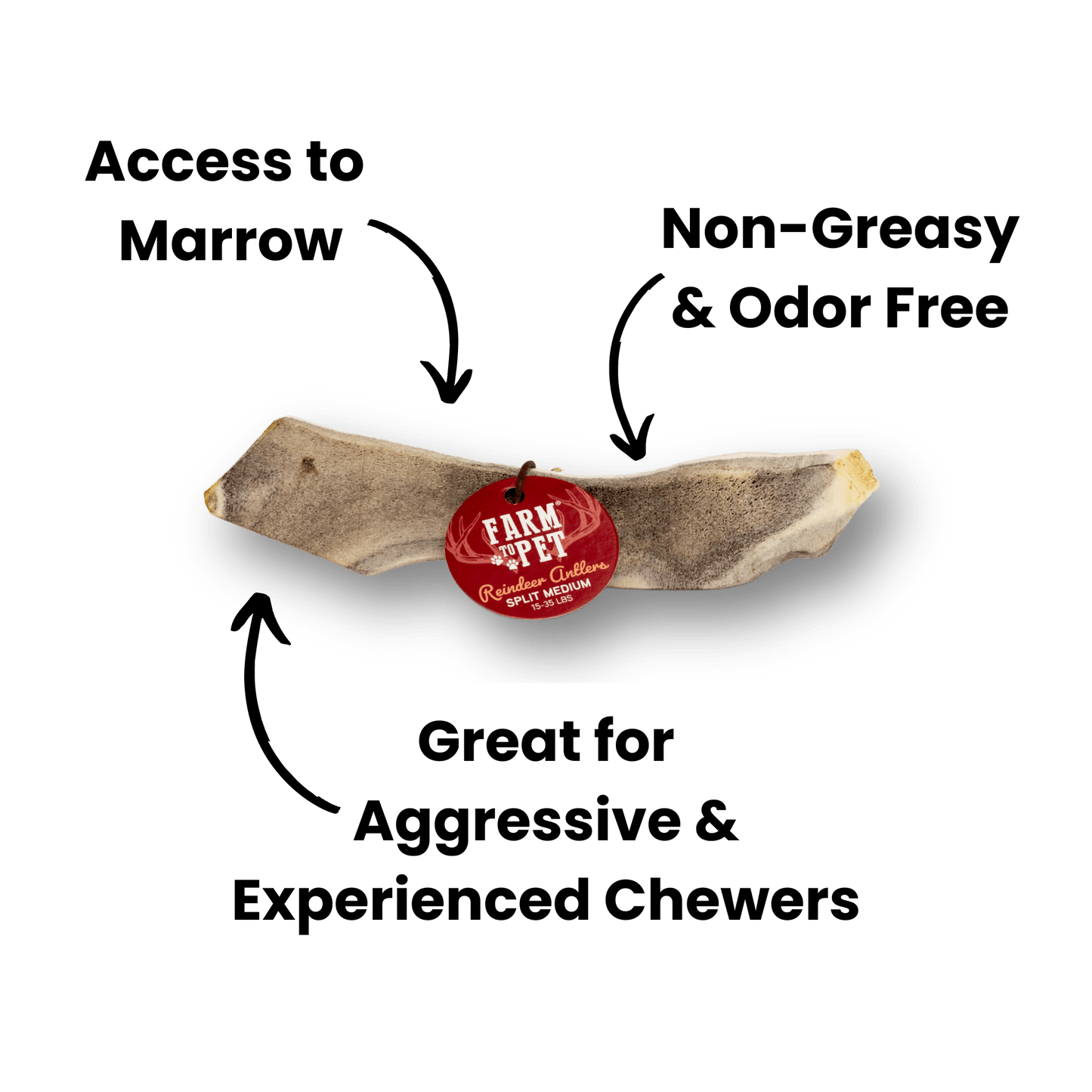 Split Reindeer Antlers for Dogs | Antler Dog Chews for Aggressive Chewers