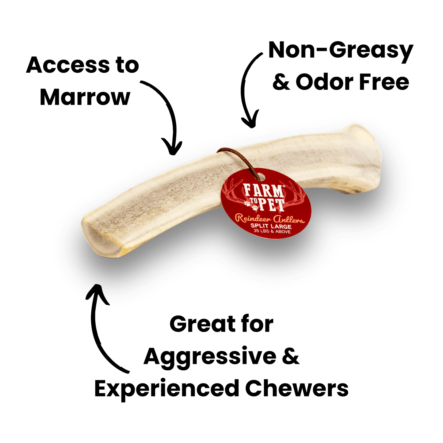 Split Reindeer Antlers for Dogs | Antler Dog Chews for Aggressive Chewers