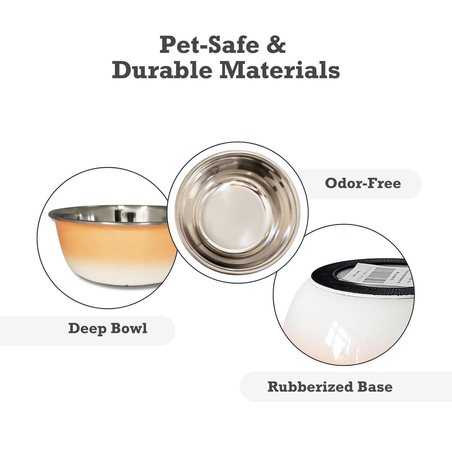Deep Dog Bowl – Stainless Steel Bowl, Ideal for Small, Medium & Large Dogs – Peach Coral