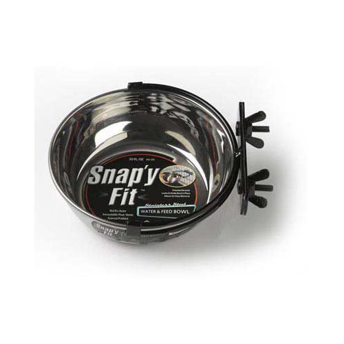 Stainless Steel Snap'y Fit Water and Feed Bowl