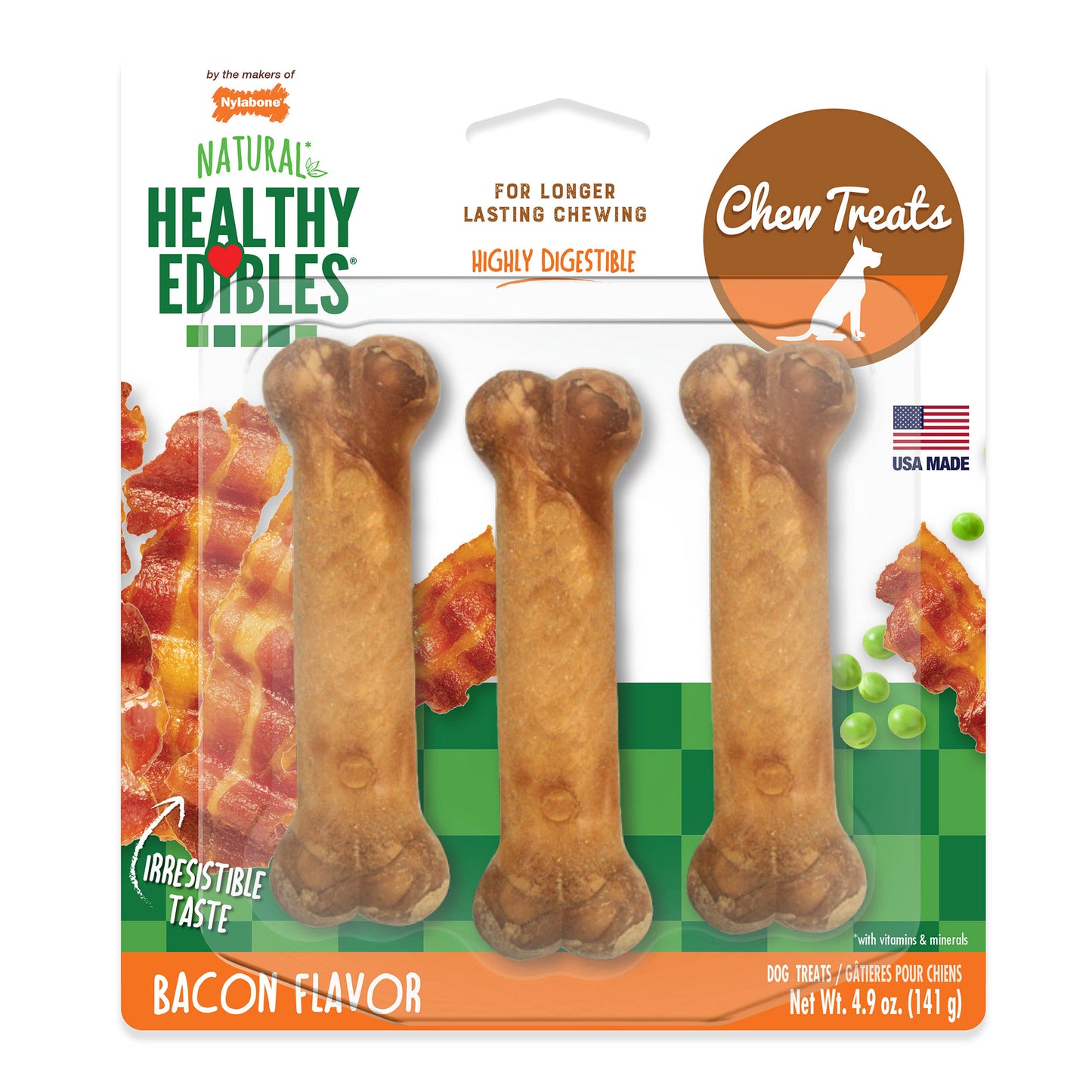Healthy Edibles Longer Lasting Bacon Treats Regular
