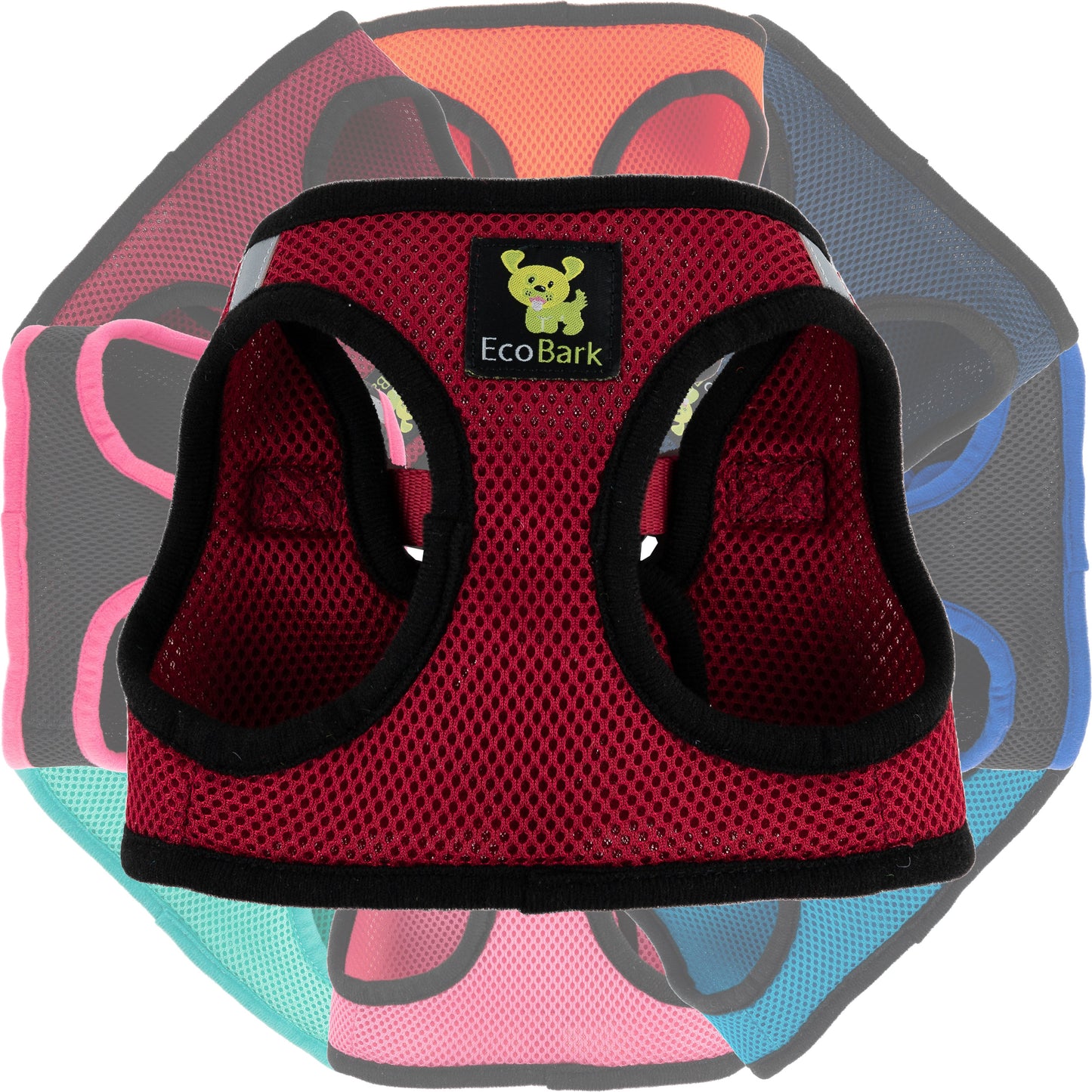 EcoBark Step In Dog Harness - XXXS to Small Breeds- Reflective Soft Mesh Harness for Teacup, Small Dogs and Puppies / Burgundy