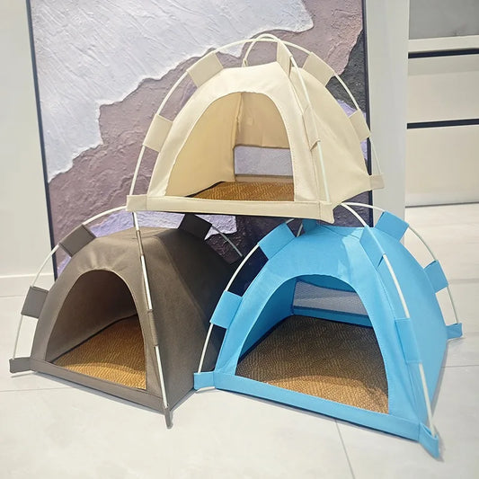 Pet Teepee Durable Floor Mat Dog & Cat House for Indoor/Outdoor Camping Comfortable for Pets Foldable Cat Bed and Dog Bed cage