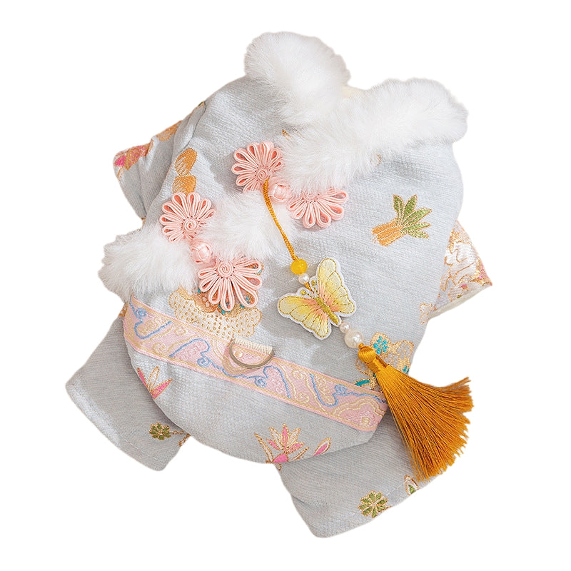 Autumn And Winter Dog New Year's Festive Tang Suits, Cat New Year's Clothing, Teddy Warm Four-legged Cotton Jackets, Pet Dog Clothes