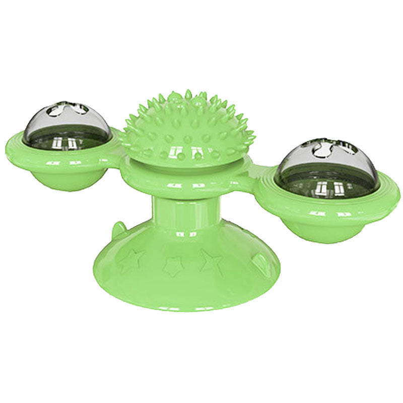 Animal Doll Stuffed Cat Pet Catnip Grass Toy Interactive Windmill Cat Toys With Catnip Cat Toys For Indoor Cats Funny Kitten Toys With LED Light Ball Suction Cup Cat Nip Toy For Cat Chew Exerc