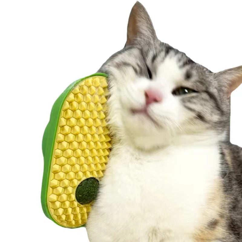 Catnip Toys Balls That Stick On Wall Pet Massage Brush Cat Toy Ball Catnip Wall Balls For Cats Lick Cat Face Scratchers Cat Self Groomer For Indoor Cats Cat Corner Brush Wall