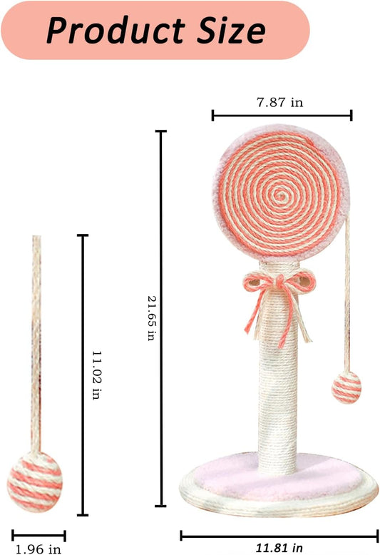 Cat Scratching Post Cute Kittens Scratch Posts With Hanging Ball Sturdy Post Stable Base Ideal For Indoor Cats Small Large Sizes Kitty Available