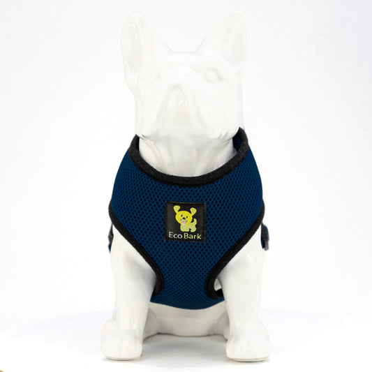 EcoBark Navy Dog Harness - Over-the-Head Soft Mesh Dog Vest Halter for Small to Medium Dogs and Puppies