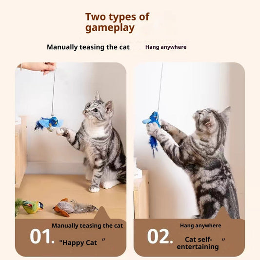 Vocal Simulation Squeaky Bird Cat Toy For Self-amusement