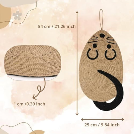 Cat Scratch Pad Made From Sisal Material Comfortable Cat Scratchers For Indoor Cats With Attractive Mouse Shape Cat Scratching Board As Furniture Protector For Happy Cats