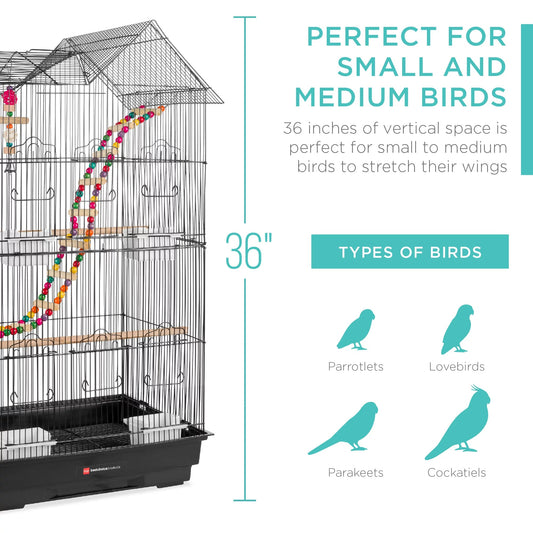 36In Indoor/Outdoor Iron Bird Cage for Parro