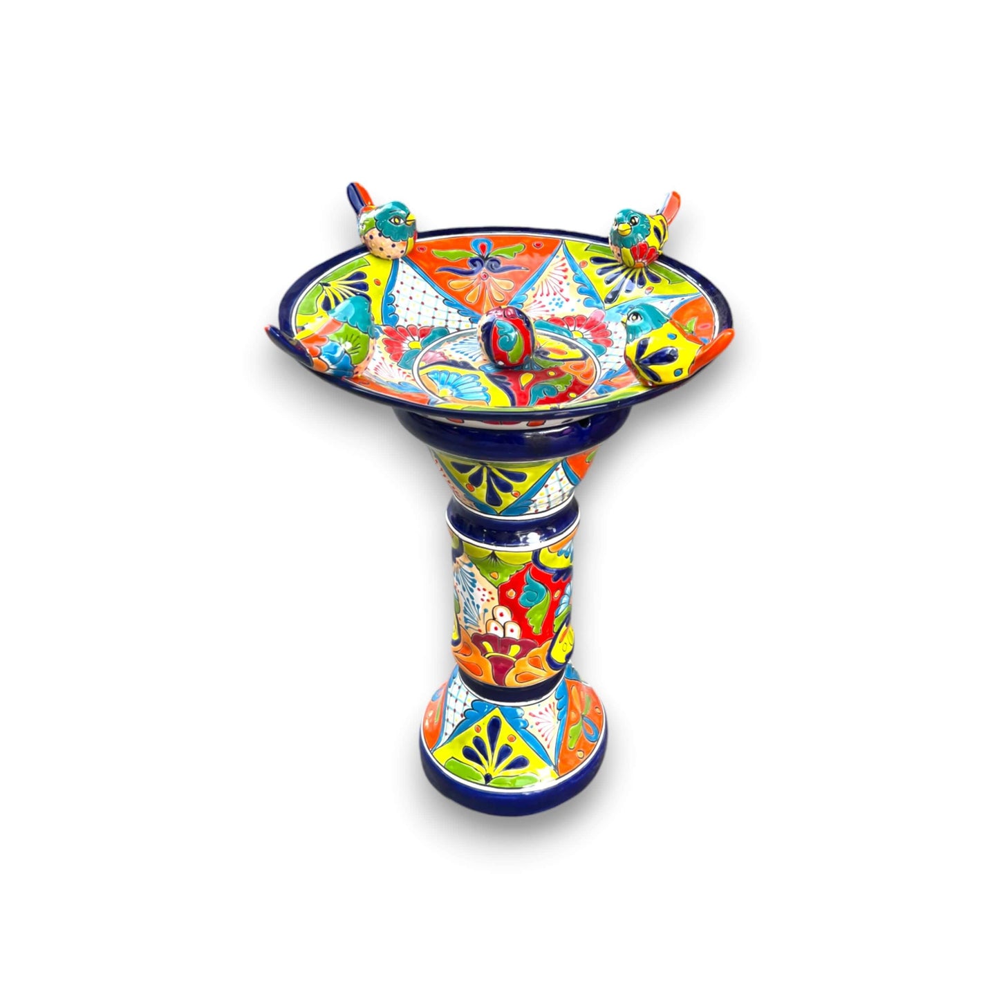 Handmade Talavera Bird Bath Fountain | Mexican Ceramic Art