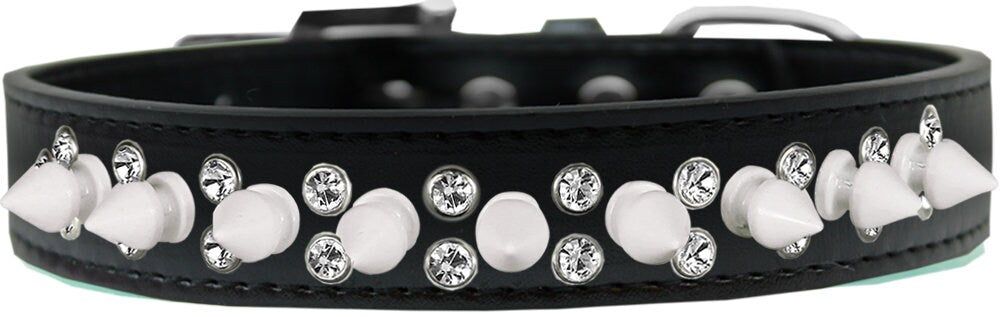 Pet and Dog Spike Collar, "Double Crystal & White Spikes"