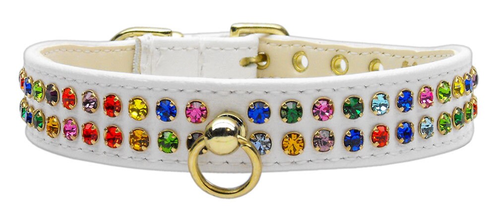 Dog, Puppy & Pet Collar, "#76 Two Row Confetti Crystal Jewelry Set"