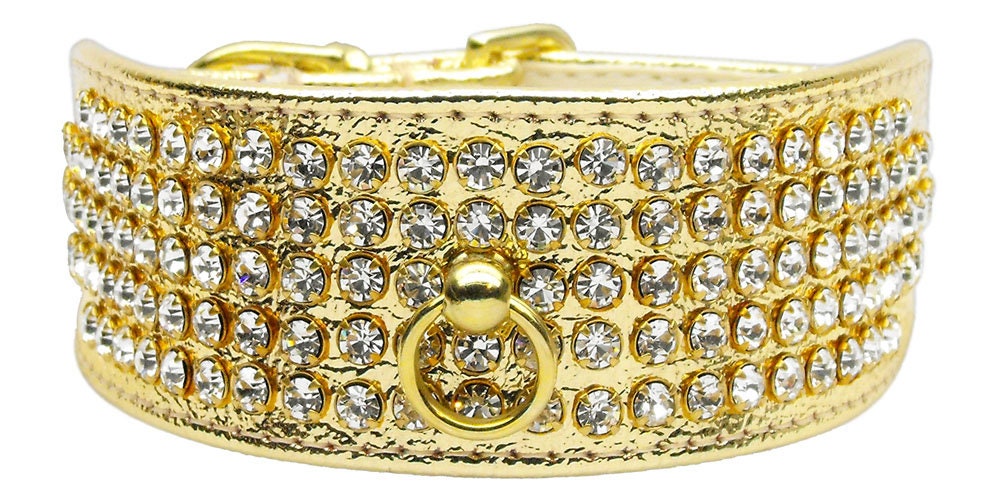 Dog, Puppy & Pet Collar, "Five Row Clear Crystal"