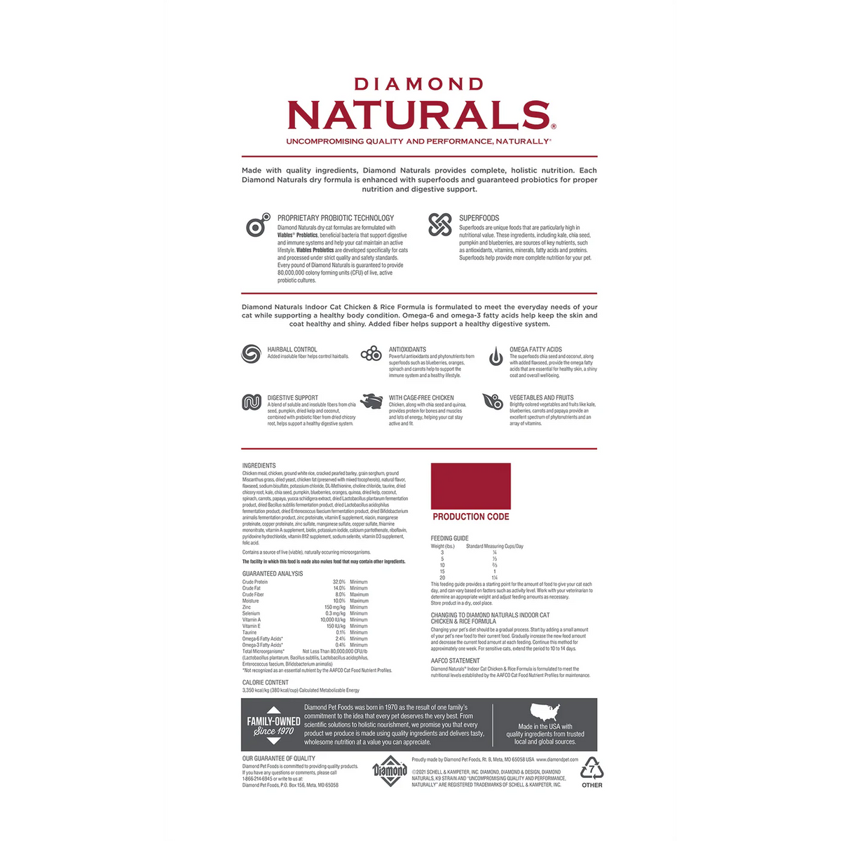 Diamond Naturals Indoor Chicken and Rice Dry Cat Food