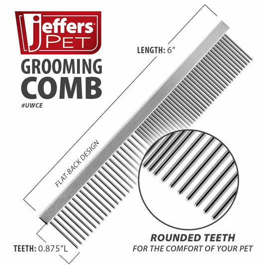 Jeffers Flat Back Pet Grooming Combs