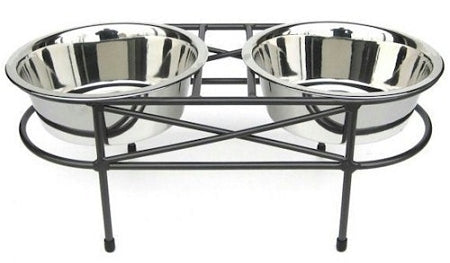 Mesh Elevated Double Dog Bowl