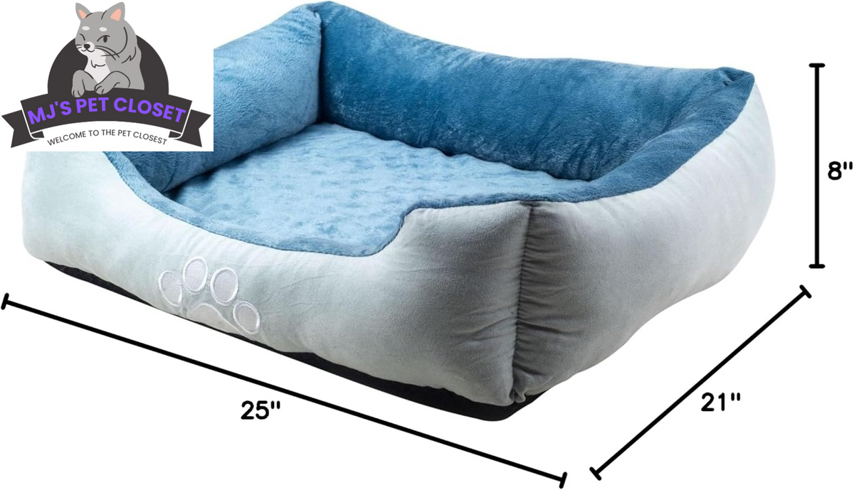 Upgrade your furry friend's comfort with our Medium Orthopedic Rectangle Bolster Pet Bed in Blue! πΎπ Perfect for restful naps and support!