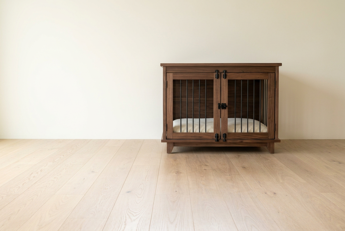 Furniture-style crate with less foreground floor