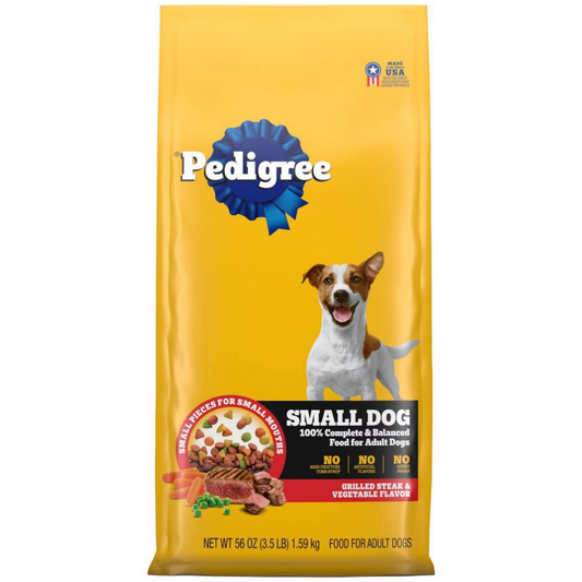 Pedigree Grilled Steak and Vegetable Flavor Small Dog Dry Food (3.5lbs)