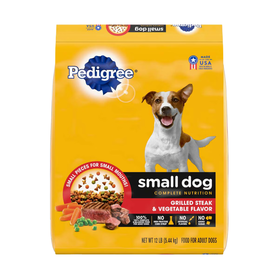 Pedigree Small Dog Steak & Vegetable Dry Dog Food (12lb)