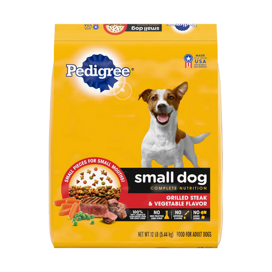 Pedigree Small Dog Steak & Vegetable Dry Dog Food (12lb)