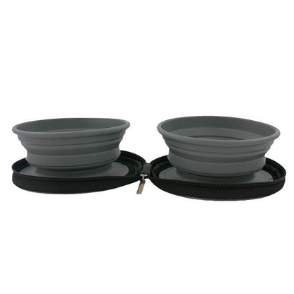 Pet Bowl Outdoor Drinking Water Feeding Folding Tableware Set
